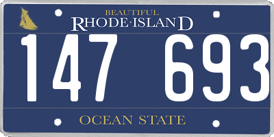 RI license plate 147693