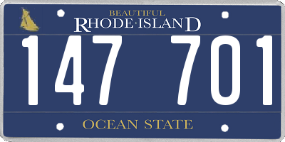 RI license plate 147701
