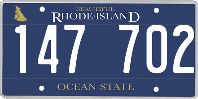 RI license plate 147702