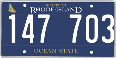 RI license plate 147703