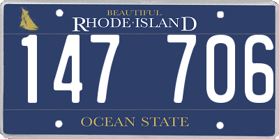 RI license plate 147706