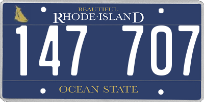 RI license plate 147707