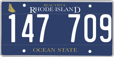 RI license plate 147709