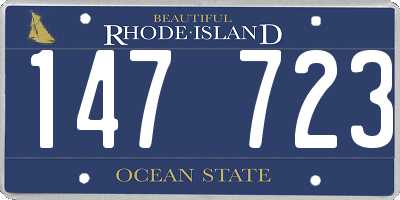 RI license plate 147723