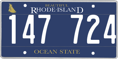 RI license plate 147724