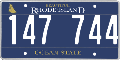 RI license plate 147744