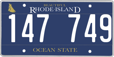 RI license plate 147749