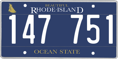 RI license plate 147751