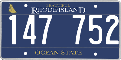 RI license plate 147752