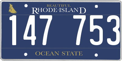 RI license plate 147753