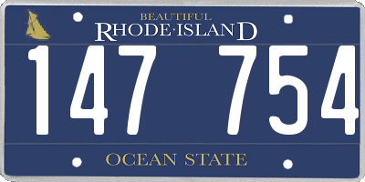 RI license plate 147754