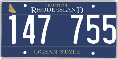 RI license plate 147755