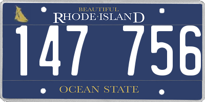 RI license plate 147756