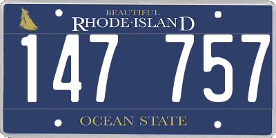 RI license plate 147757