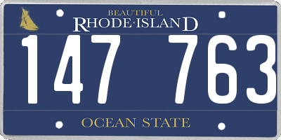 RI license plate 147763