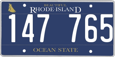 RI license plate 147765