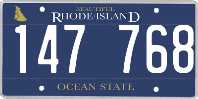 RI license plate 147768