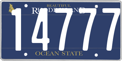 RI license plate 14777