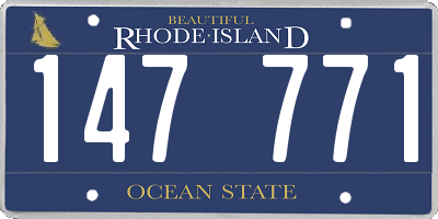 RI license plate 147771