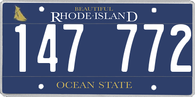 RI license plate 147772