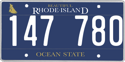 RI license plate 147780