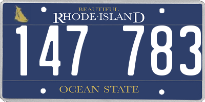 RI license plate 147783