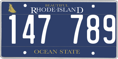 RI license plate 147789