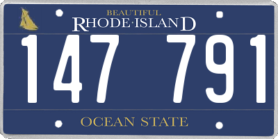 RI license plate 147791