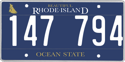 RI license plate 147794