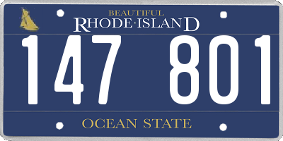 RI license plate 147801