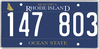RI license plate 147803