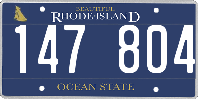 RI license plate 147804