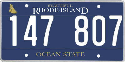 RI license plate 147807