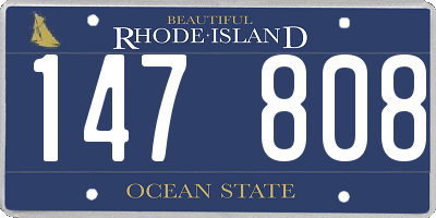 RI license plate 147808