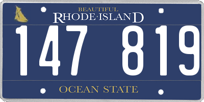 RI license plate 147819