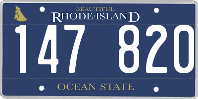 RI license plate 147820
