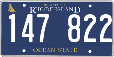 RI license plate 147822