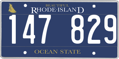RI license plate 147829