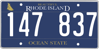 RI license plate 147837