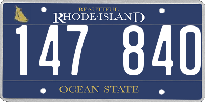 RI license plate 147840
