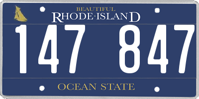 RI license plate 147847