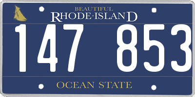 RI license plate 147853