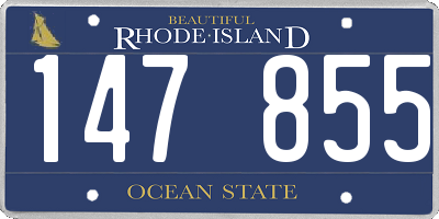 RI license plate 147855