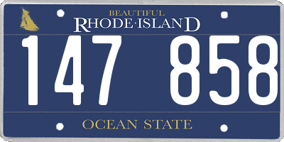 RI license plate 147858