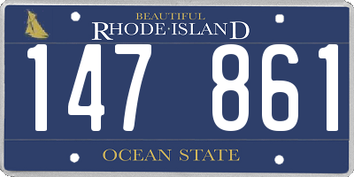 RI license plate 147861