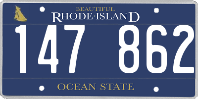 RI license plate 147862