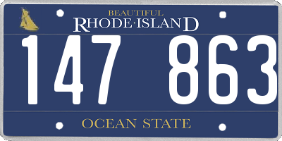 RI license plate 147863