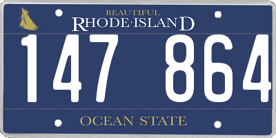 RI license plate 147864