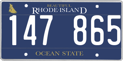 RI license plate 147865