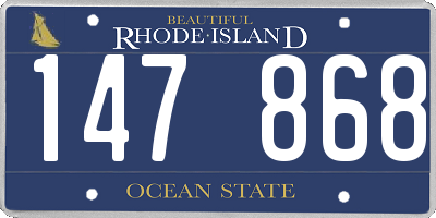 RI license plate 147868